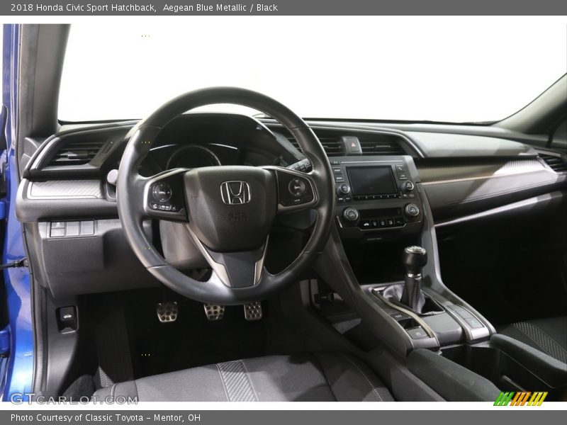 Aegean Blue Metallic / Black 2018 Honda Civic Sport Hatchback