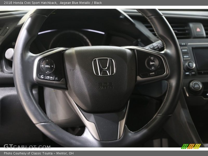 Aegean Blue Metallic / Black 2018 Honda Civic Sport Hatchback