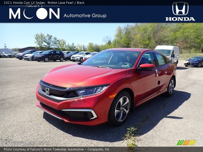 Molten Lava Pearl / Black 2021 Honda Civic LX Sedan
