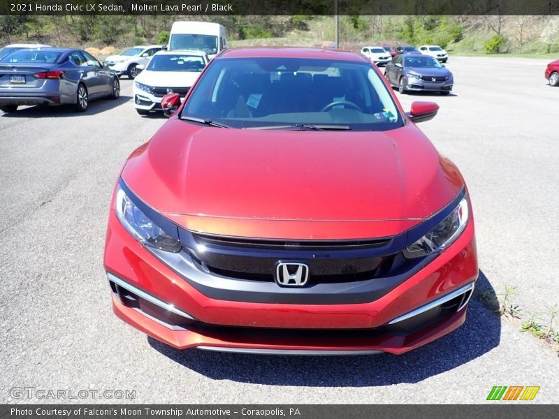 Molten Lava Pearl / Black 2021 Honda Civic LX Sedan