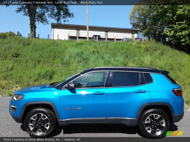 Laser Blue Pearl / Black/Ruby Red 2017 Jeep Compass Trailhawk 4x4