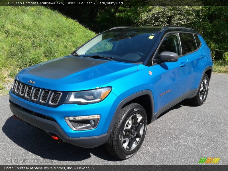 Laser Blue Pearl / Black/Ruby Red 2017 Jeep Compass Trailhawk 4x4