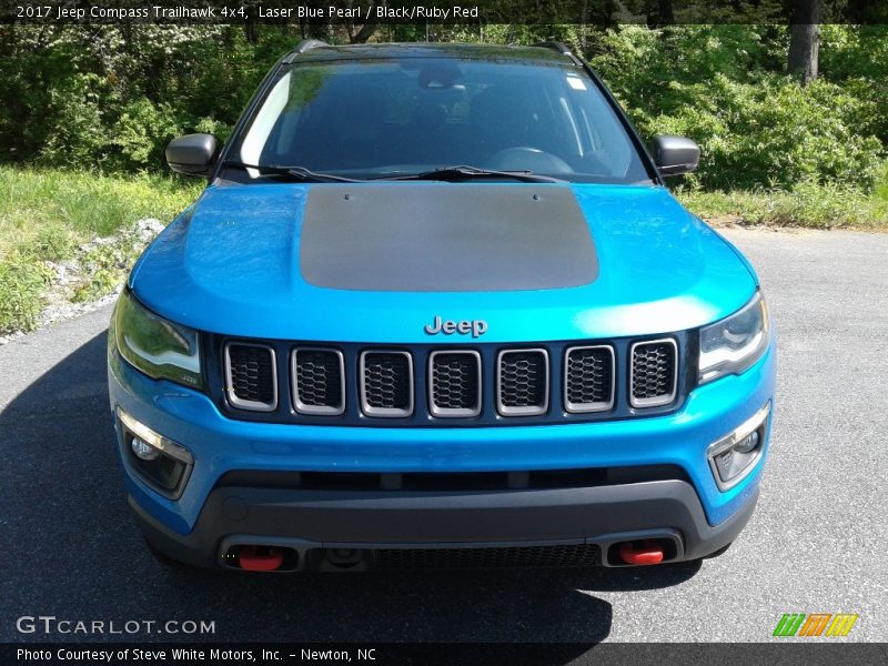 Laser Blue Pearl / Black/Ruby Red 2017 Jeep Compass Trailhawk 4x4