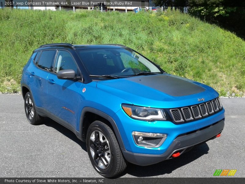 Laser Blue Pearl / Black/Ruby Red 2017 Jeep Compass Trailhawk 4x4