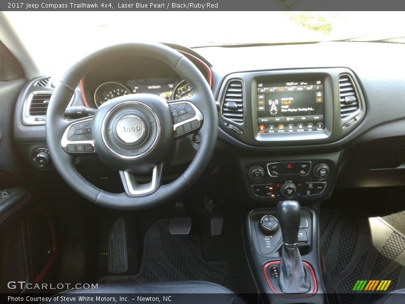 Laser Blue Pearl / Black/Ruby Red 2017 Jeep Compass Trailhawk 4x4