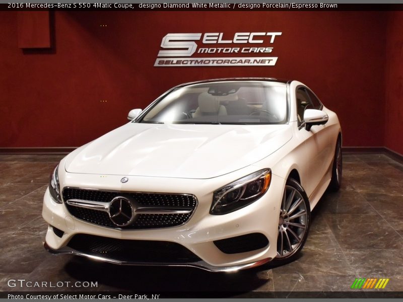 designo Diamond White Metallic / designo Porcelain/Espresso Brown 2016 Mercedes-Benz S 550 4Matic Coupe