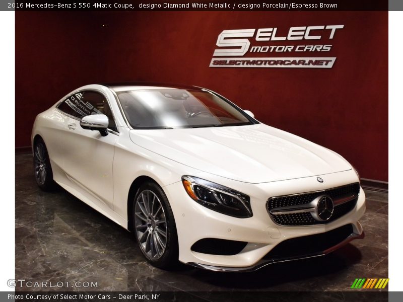 designo Diamond White Metallic / designo Porcelain/Espresso Brown 2016 Mercedes-Benz S 550 4Matic Coupe