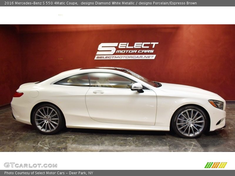 designo Diamond White Metallic / designo Porcelain/Espresso Brown 2016 Mercedes-Benz S 550 4Matic Coupe