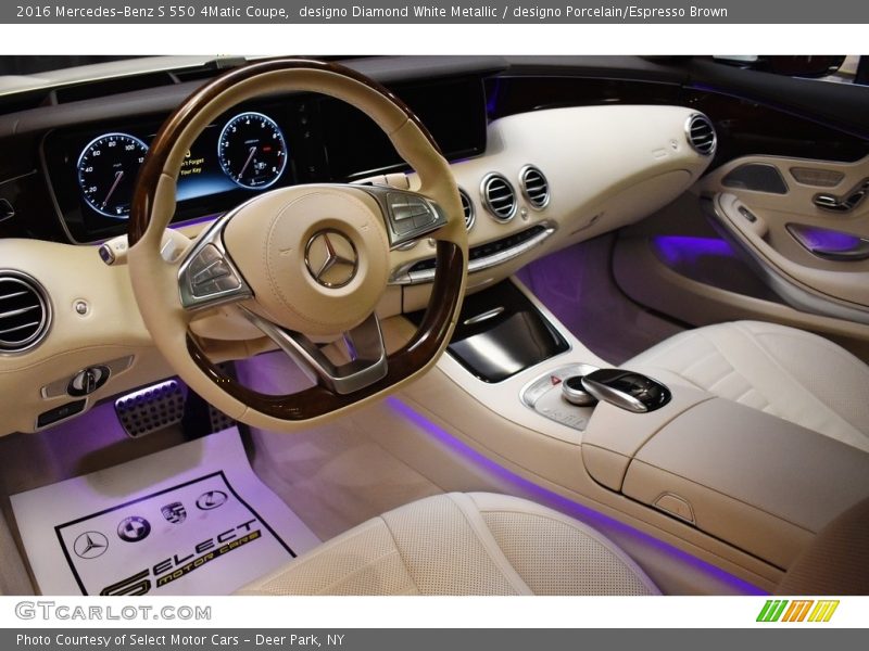 designo Diamond White Metallic / designo Porcelain/Espresso Brown 2016 Mercedes-Benz S 550 4Matic Coupe
