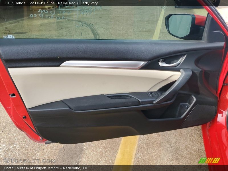 Rallye Red / Black/Ivory 2017 Honda Civic LX-P Coupe
