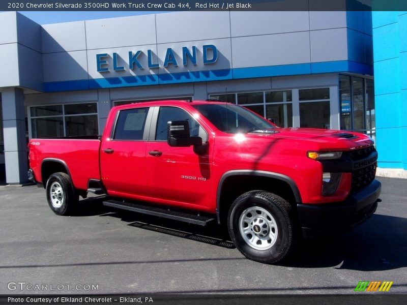 Red Hot / Jet Black 2020 Chevrolet Silverado 3500HD Work Truck Crew Cab 4x4