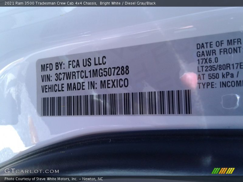 Bright White / Diesel Gray/Black 2021 Ram 3500 Tradesman Crew Cab 4x4 Chassis
