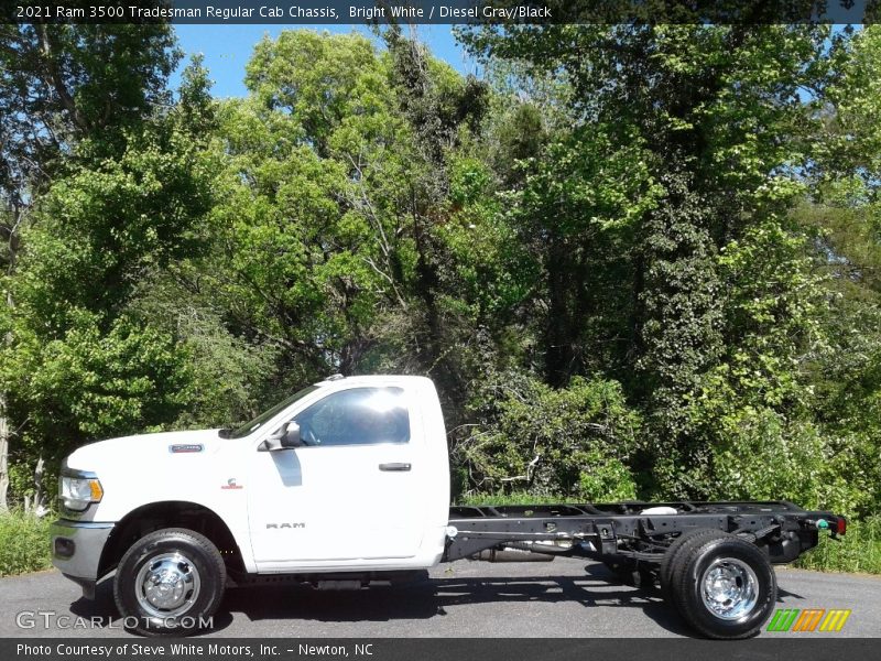 Bright White / Diesel Gray/Black 2021 Ram 3500 Tradesman Regular Cab Chassis
