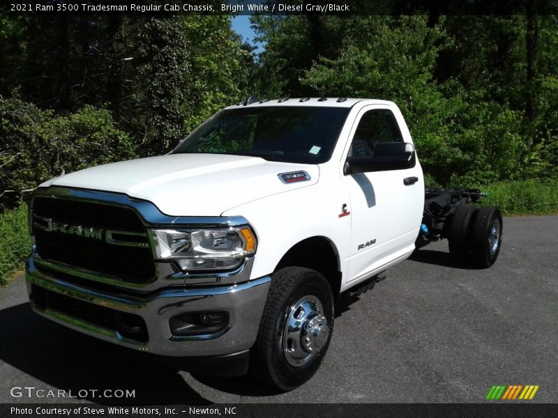 Bright White / Diesel Gray/Black 2021 Ram 3500 Tradesman Regular Cab Chassis