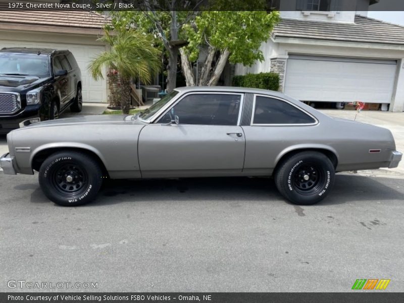 Silver / Black 1975 Chevrolet Nova Coupe