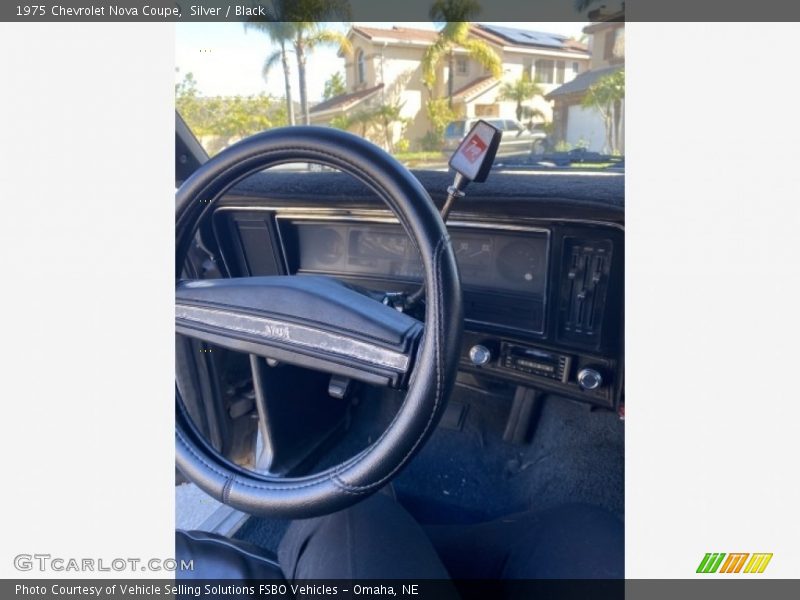 Silver / Black 1975 Chevrolet Nova Coupe