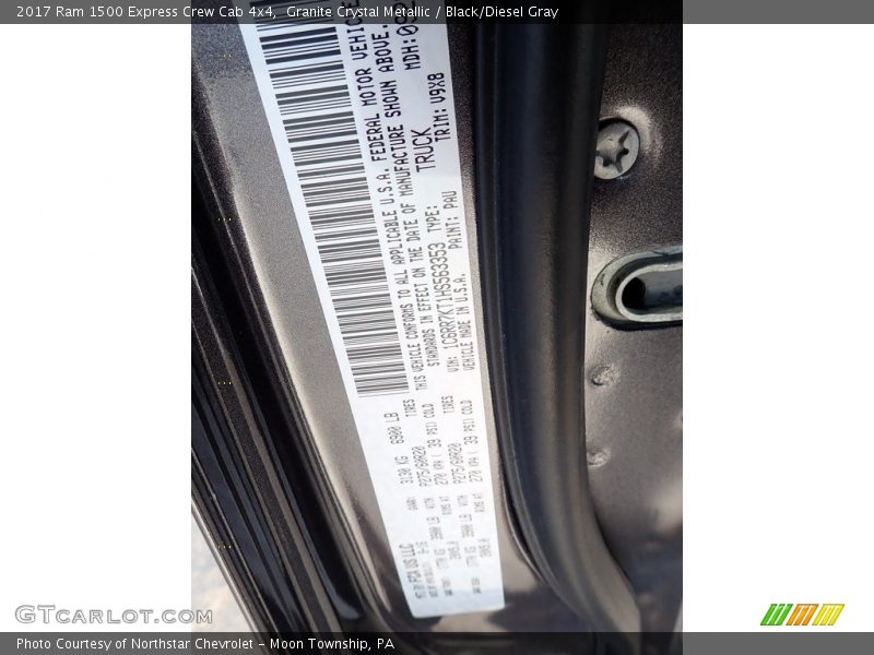 Granite Crystal Metallic / Black/Diesel Gray 2017 Ram 1500 Express Crew Cab 4x4