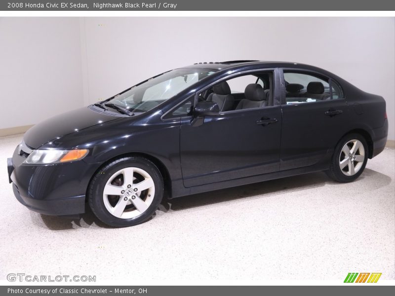 Nighthawk Black Pearl / Gray 2008 Honda Civic EX Sedan