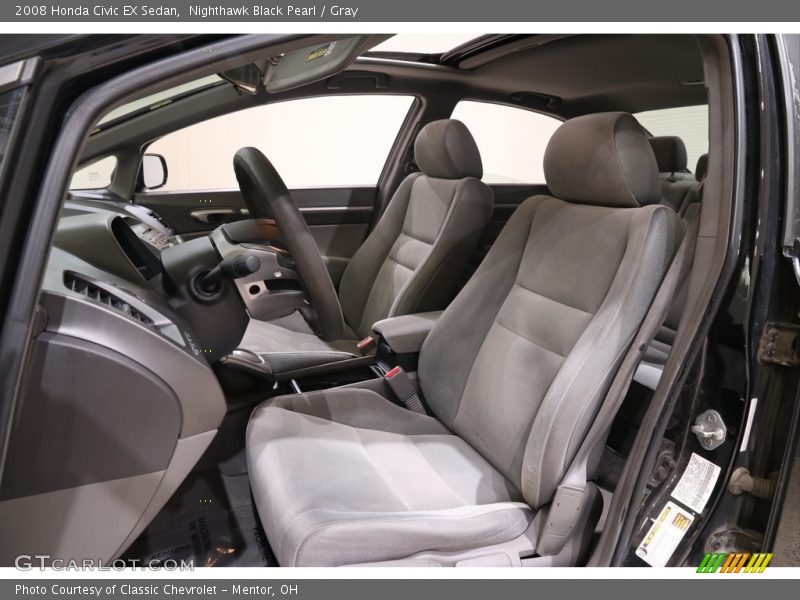 Nighthawk Black Pearl / Gray 2008 Honda Civic EX Sedan