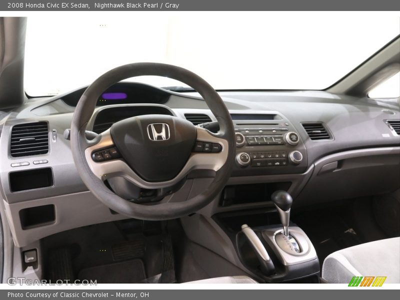 Nighthawk Black Pearl / Gray 2008 Honda Civic EX Sedan