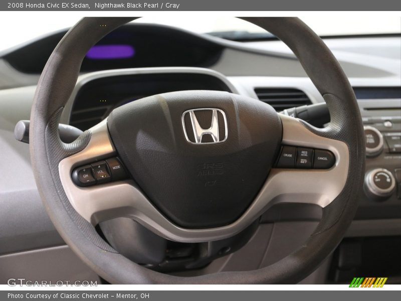 Nighthawk Black Pearl / Gray 2008 Honda Civic EX Sedan