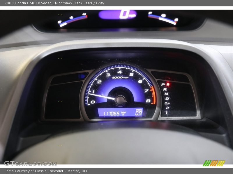 Nighthawk Black Pearl / Gray 2008 Honda Civic EX Sedan
