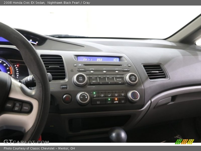 Nighthawk Black Pearl / Gray 2008 Honda Civic EX Sedan