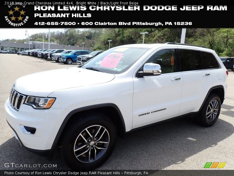 Bright White / Black/Light Frost Beige 2018 Jeep Grand Cherokee Limited 4x4