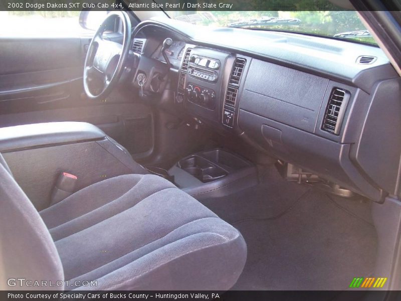 Atlantic Blue Pearl / Dark Slate Gray 2002 Dodge Dakota SXT Club Cab 4x4