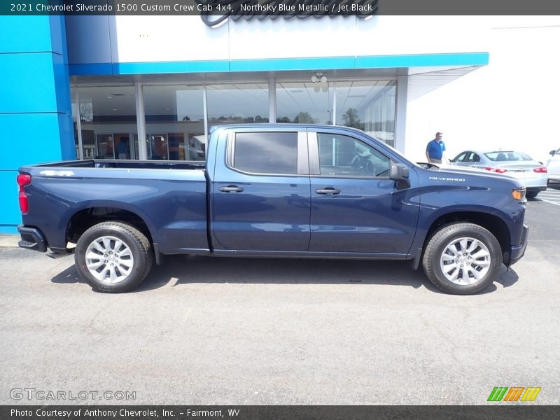 Northsky Blue Metallic / Jet Black 2021 Chevrolet Silverado 1500 Custom Crew Cab 4x4
