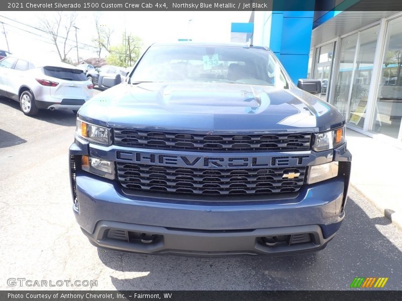 Northsky Blue Metallic / Jet Black 2021 Chevrolet Silverado 1500 Custom Crew Cab 4x4