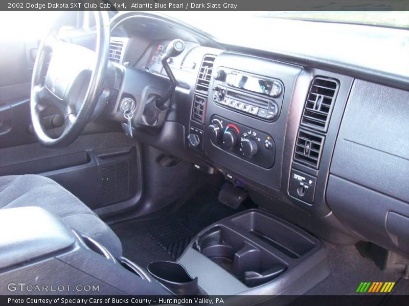 Atlantic Blue Pearl / Dark Slate Gray 2002 Dodge Dakota SXT Club Cab 4x4