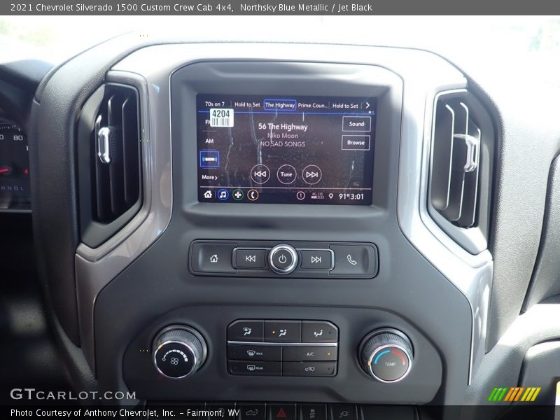 Northsky Blue Metallic / Jet Black 2021 Chevrolet Silverado 1500 Custom Crew Cab 4x4