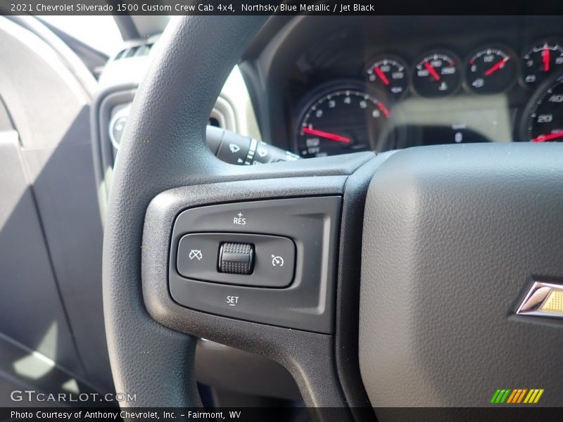 Northsky Blue Metallic / Jet Black 2021 Chevrolet Silverado 1500 Custom Crew Cab 4x4