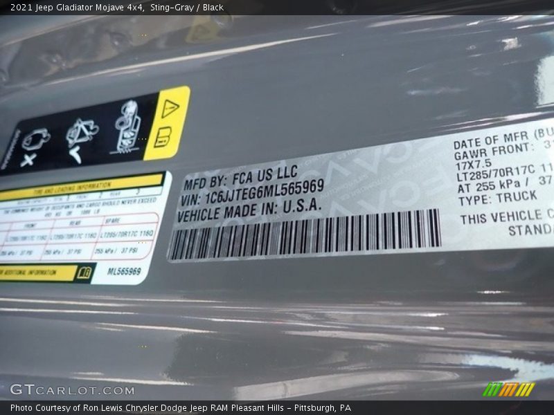 Sting-Gray / Black 2021 Jeep Gladiator Mojave 4x4