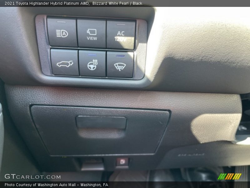 Blizzard White Pearl / Black 2021 Toyota Highlander Hybrid Platinum AWD
