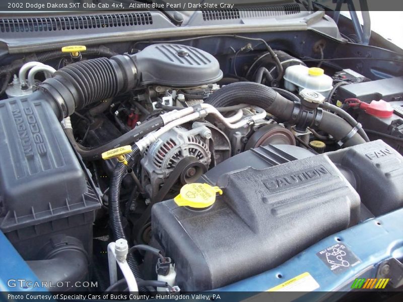 Atlantic Blue Pearl / Dark Slate Gray 2002 Dodge Dakota SXT Club Cab 4x4