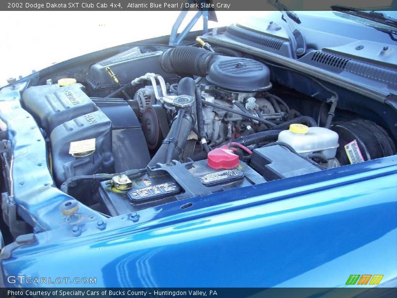 Atlantic Blue Pearl / Dark Slate Gray 2002 Dodge Dakota SXT Club Cab 4x4