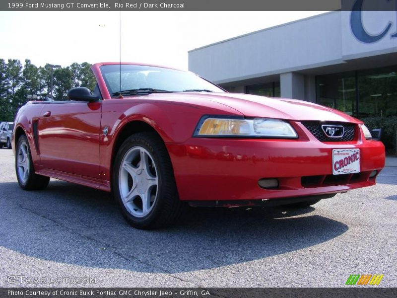 Rio Red / Dark Charcoal 1999 Ford Mustang GT Convertible