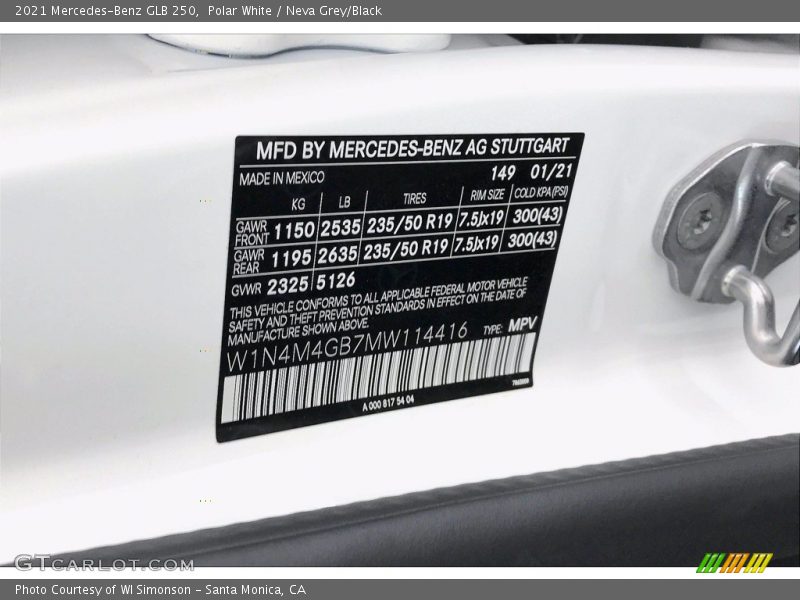 Polar White / Neva Grey/Black 2021 Mercedes-Benz GLB 250