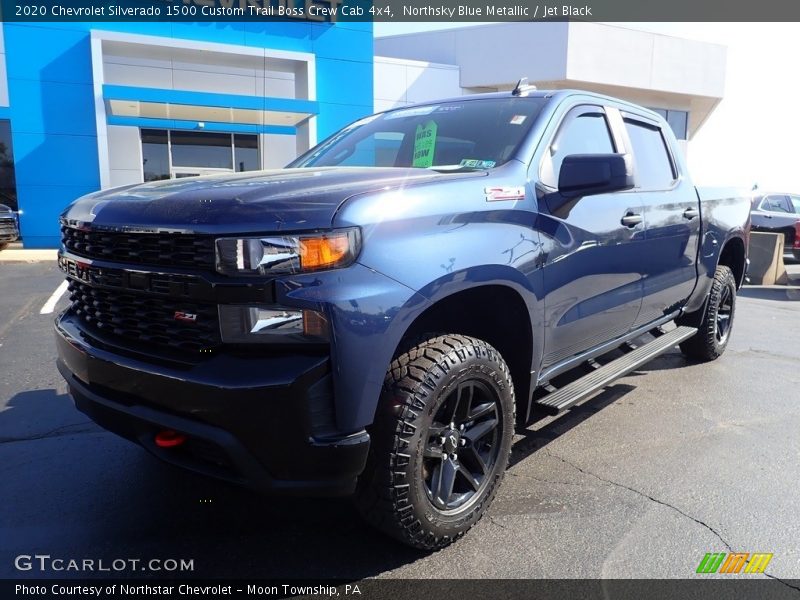 Northsky Blue Metallic / Jet Black 2020 Chevrolet Silverado 1500 Custom Trail Boss Crew Cab 4x4