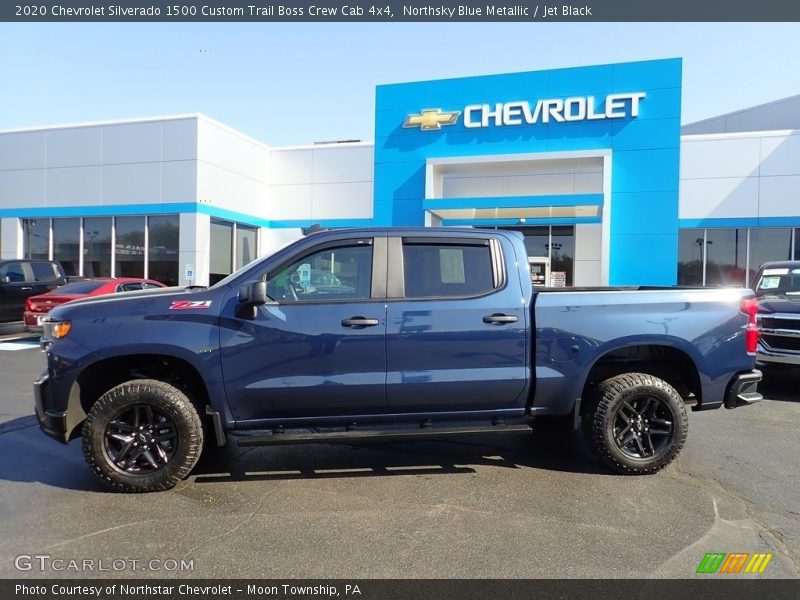 Northsky Blue Metallic / Jet Black 2020 Chevrolet Silverado 1500 Custom Trail Boss Crew Cab 4x4
