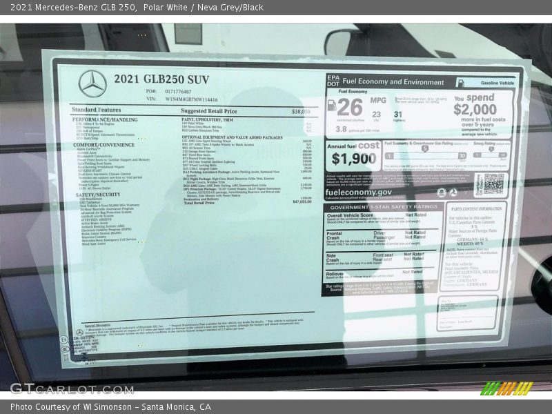 Polar White / Neva Grey/Black 2021 Mercedes-Benz GLB 250