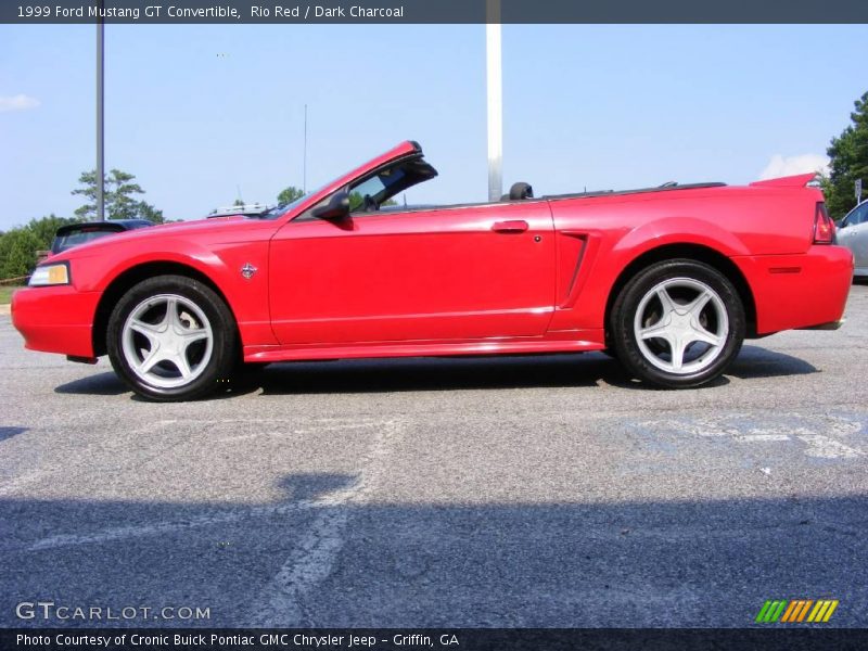 Rio Red / Dark Charcoal 1999 Ford Mustang GT Convertible