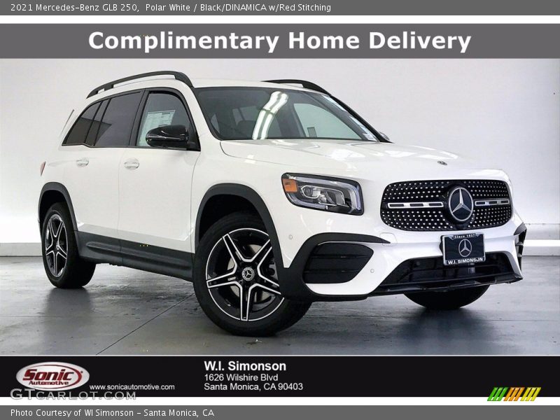 Polar White / Black/DINAMICA w/Red Stitching 2021 Mercedes-Benz GLB 250