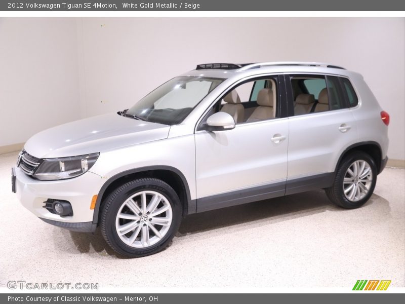 White Gold Metallic / Beige 2012 Volkswagen Tiguan SE 4Motion