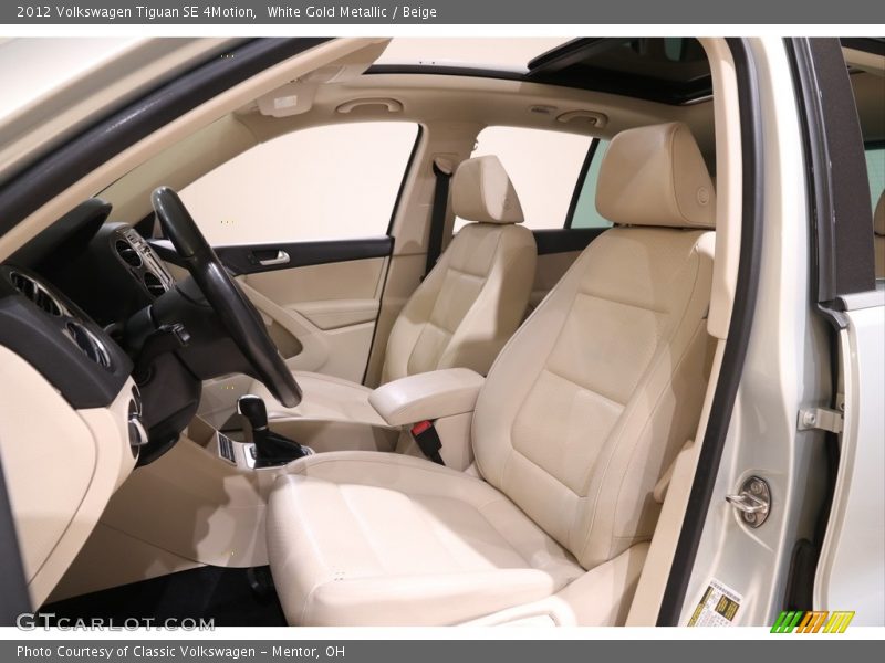 White Gold Metallic / Beige 2012 Volkswagen Tiguan SE 4Motion