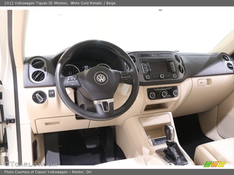 White Gold Metallic / Beige 2012 Volkswagen Tiguan SE 4Motion