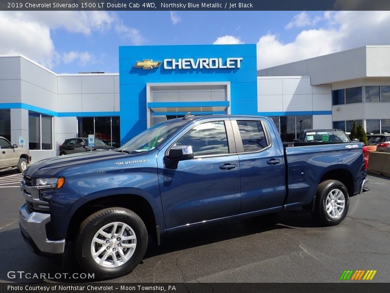 Northsky Blue Metallic / Jet Black 2019 Chevrolet Silverado 1500 LT Double Cab 4WD