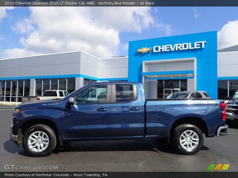 Northsky Blue Metallic / Jet Black 2019 Chevrolet Silverado 1500 LT Double Cab 4WD